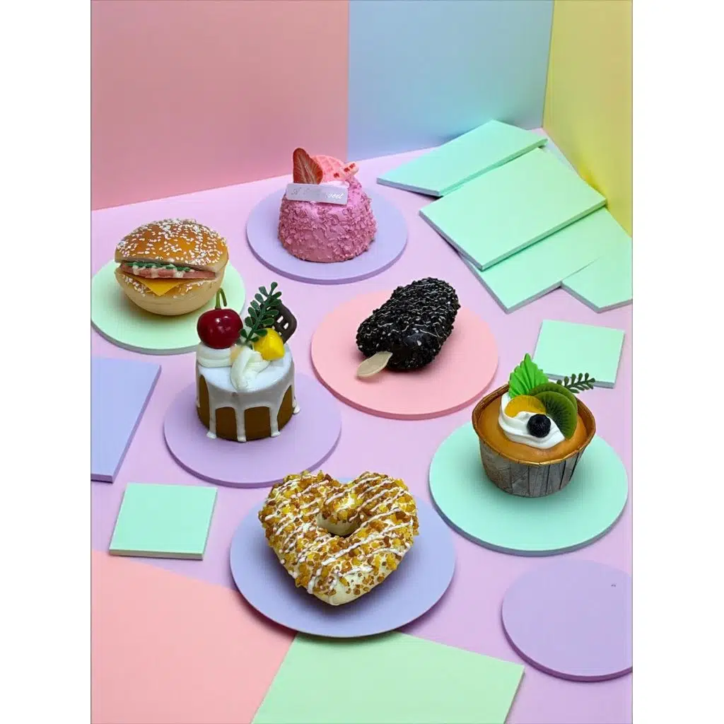 6 Adet Dekoratif Dondurma Pasta Hamburger Desenli Dekoratif Buzdolabı Magneti