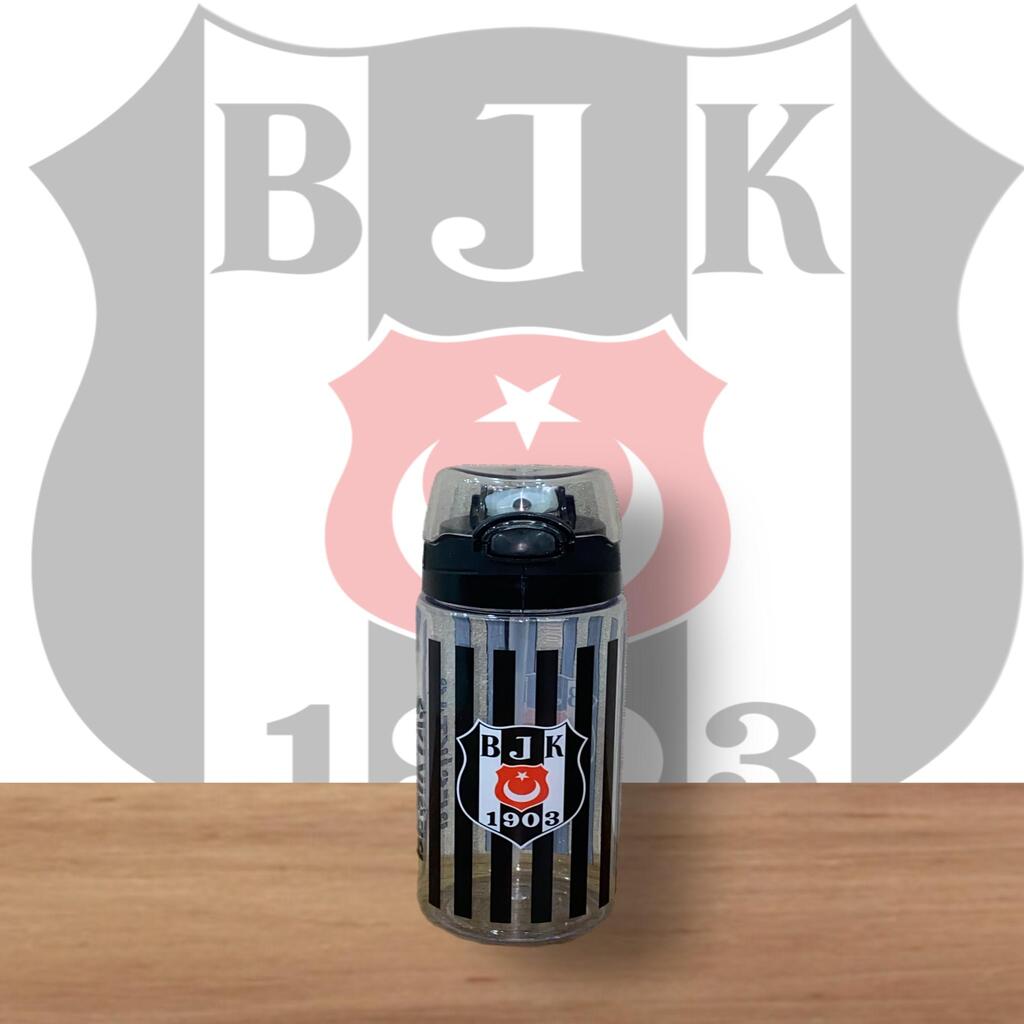 Beşiktaş Taraftar Şeffaf 500 Ml Pipetli Suluk Matara 