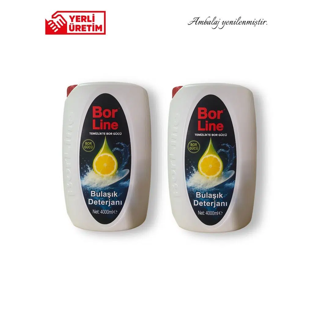 Bor Katkılı Sıvı Bulaşık Deterjanı 4lt Limon Kokulu 2 Adet