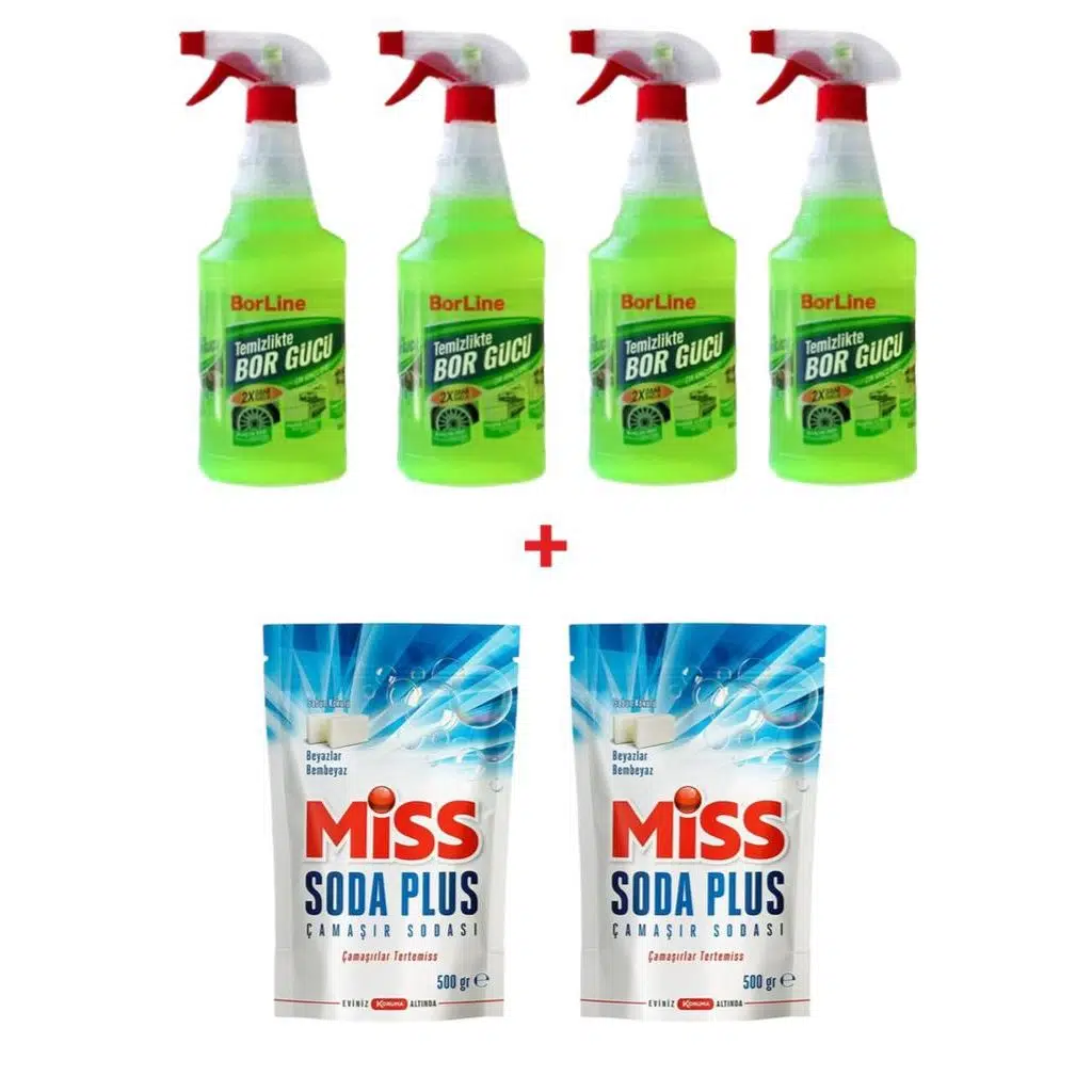 Borline 4 Adet Borgücü 1000 ml 2 Adet Miss Soda Plus 500 gr