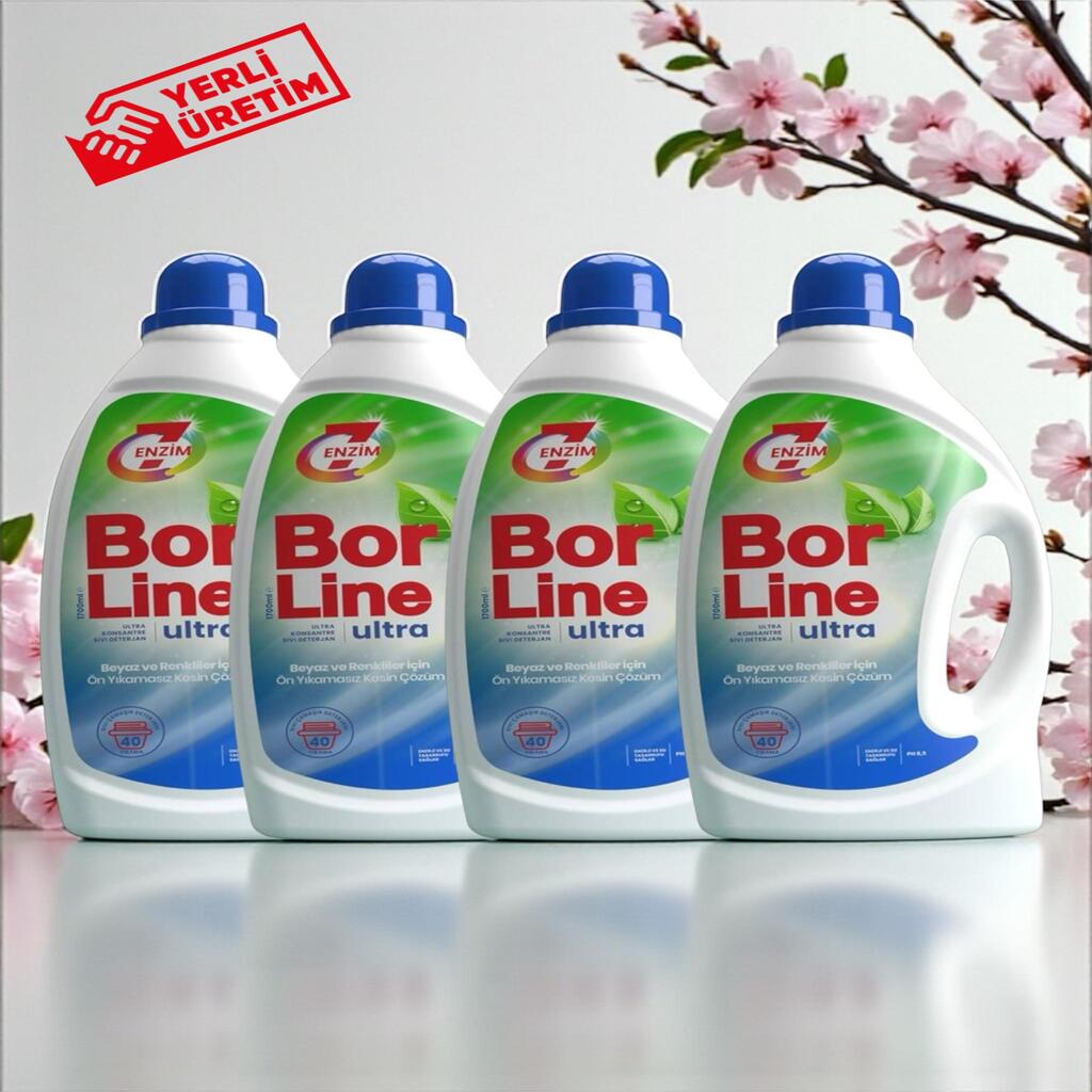 Borline 4 Adet Ultra Konsantre Sıvı Çamaşır Deterjanı 26 Yıkama Beyaz ve Renkliler İçin 