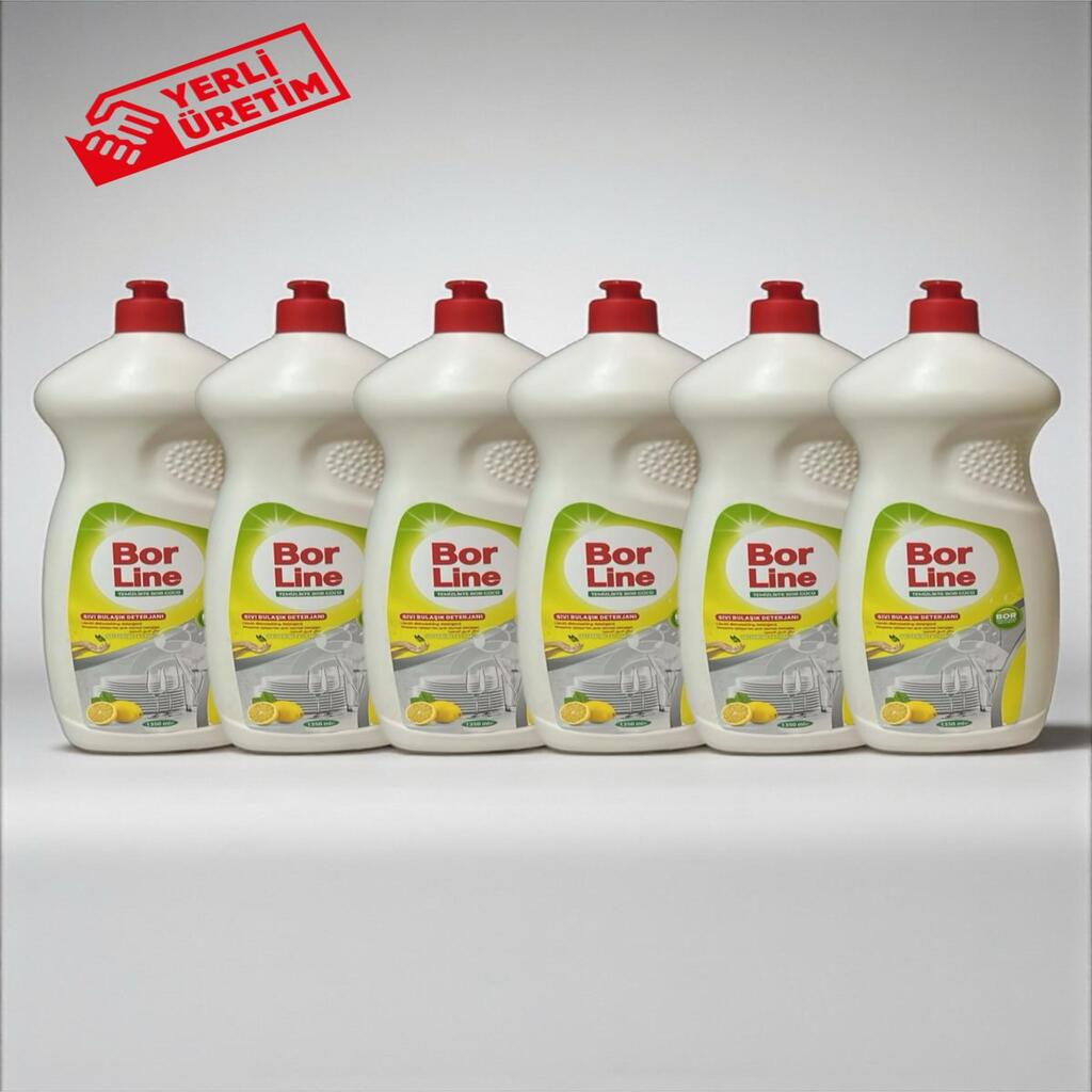 Borline 6 Adet 1350 Ml Limon Özlü Sıvı Bulaşık Yıkama Deterjanı