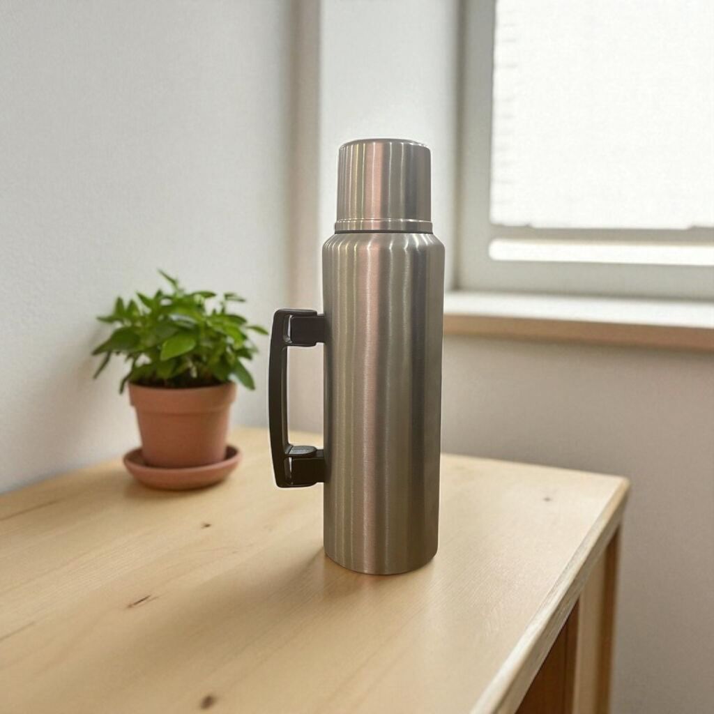 Cooker 1.5 Litre Çift Katlı Çelik Termos-24 Saat Sıcak, 48 Saat Soğuk, Kulplu (Kamp, Piknik, Ofis, Seyahat)