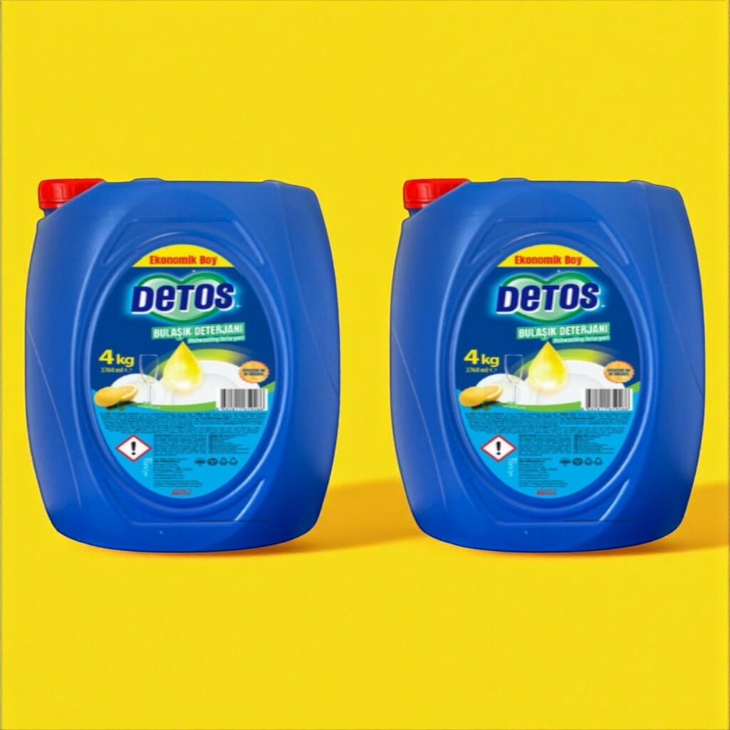 Detos 2 Adet 4000 ml Limon Özlü Elde Yıkama Bulaşık Deterjanı
