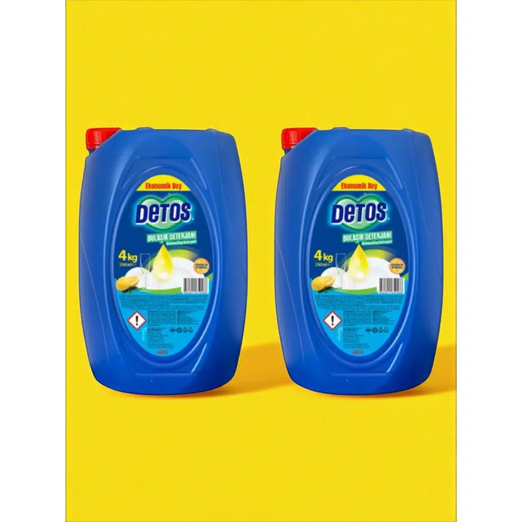 Detos 2 Adet 4000 ml Limon Özlü Elde Yıkama Bulaşık Deterjanı