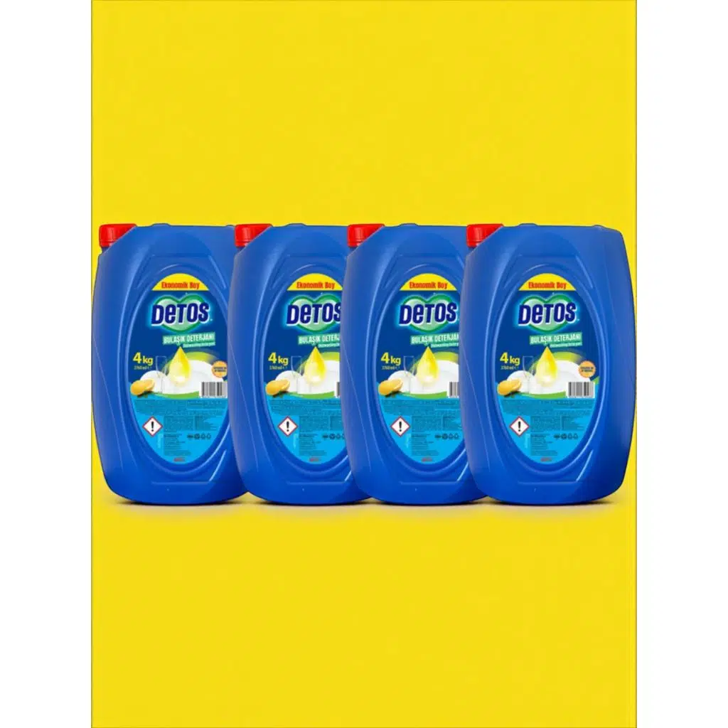 Detos 4X4000 ml Limon Özlü Elde Yıkama Bulaşık Deterjanı 