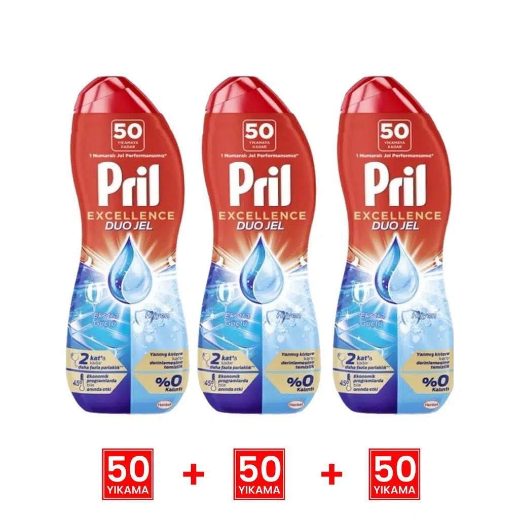 Excellence Duo 3 Adet Jel Hijyen 50 Yıkama, Güçlü Hijyen Temizliği