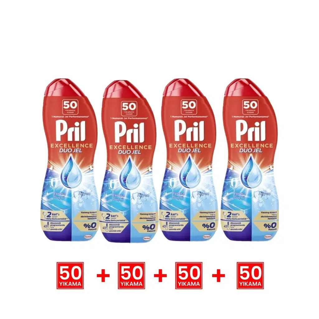 Excellence Duo 4 Adet Jel Hijyen 50 Yıkama, Güçlü Hijyen Temizliği