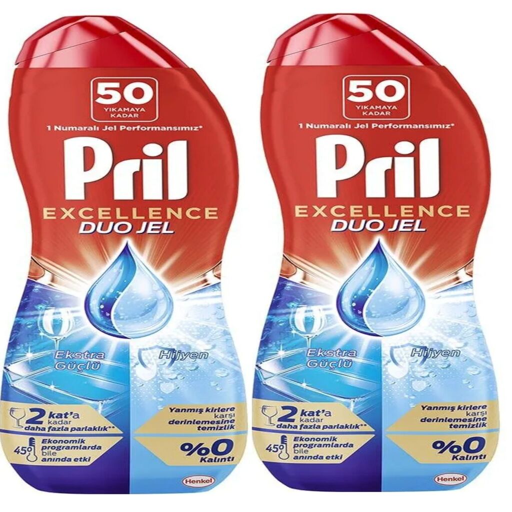 Excellence Duo Jel Bulaşık Makinesi Deterjanı 900ml (50 Yıkama) Hijyen 2 Adet