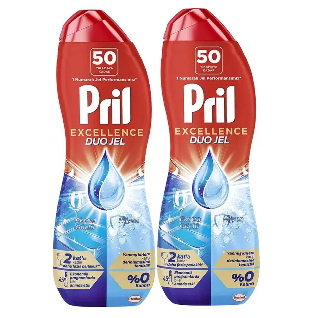 Excellence Duo Jel Bulaşık Makinesi Deterjanı 900ml (50 Yıkama) Hijyen 2 Adet