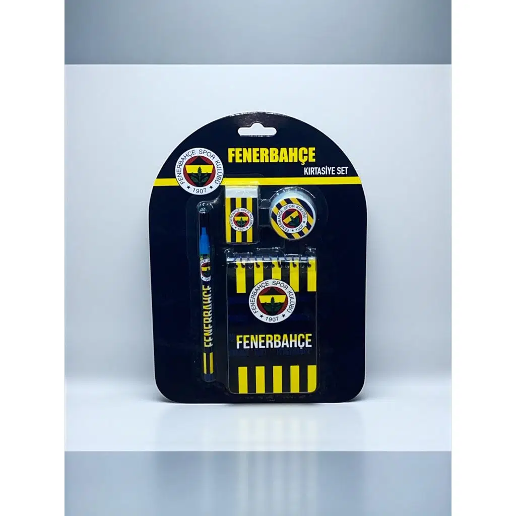 Fenerbahçe Taraftar 4'lü Kırtasiye Seti(Kalem-Silgi-Not Defteri-Kalem Tıraş)