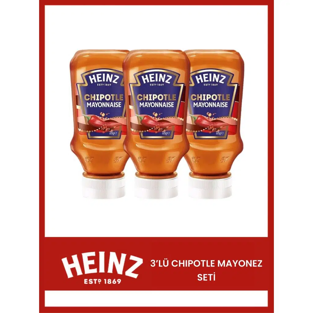 Heinz 3 Adet Chipotle Acılı Mayonez(3X225=675gr)