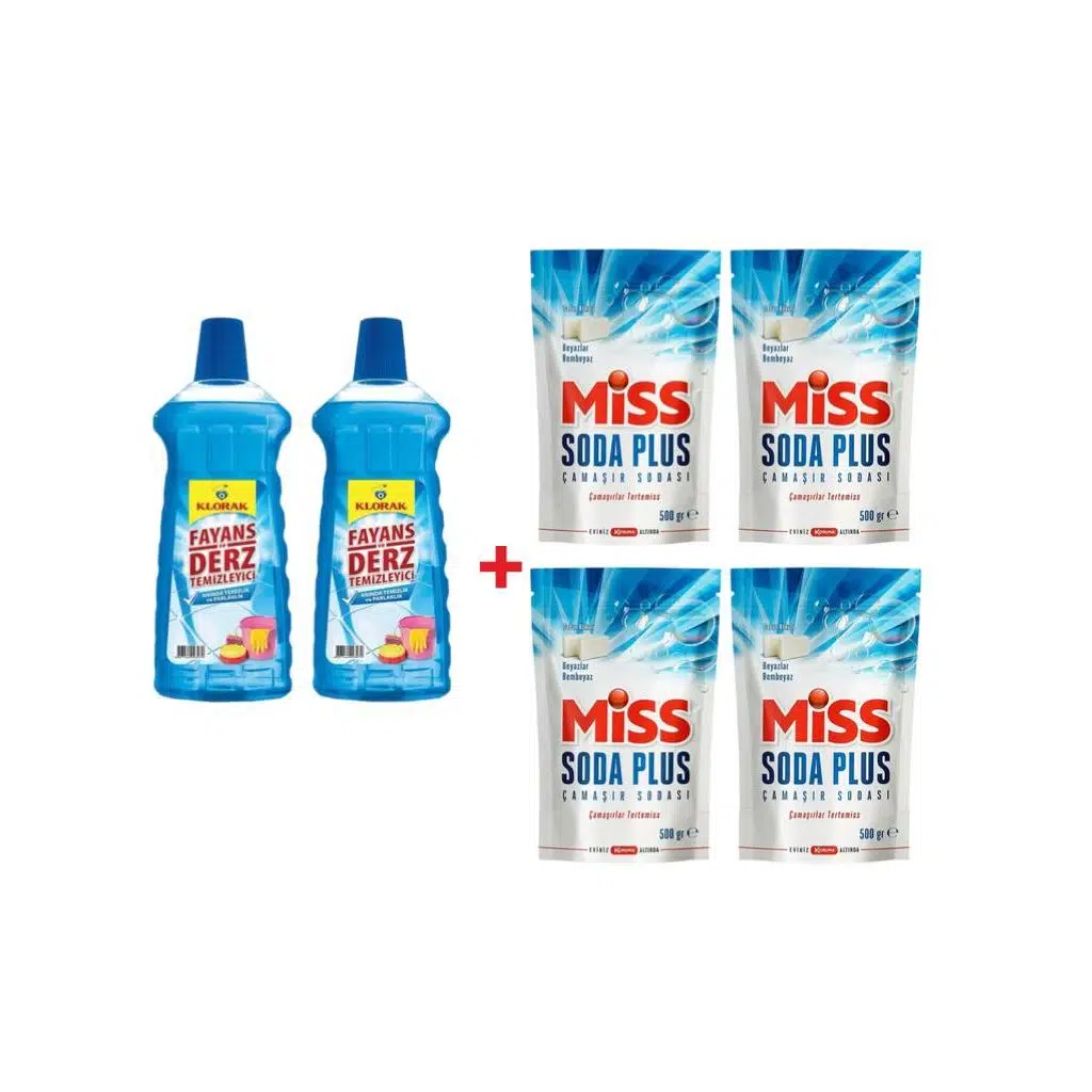 Klorak 2 Adet 970 ml Fayans Derz Temizleyici 4 Adet Miss Soda Plus 500 ml 