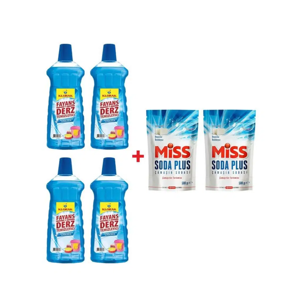 Klorak 4 Adet 970 ml Fayans Derz Temizleyici 2 Adet Miss Soda Plus 500 ml 