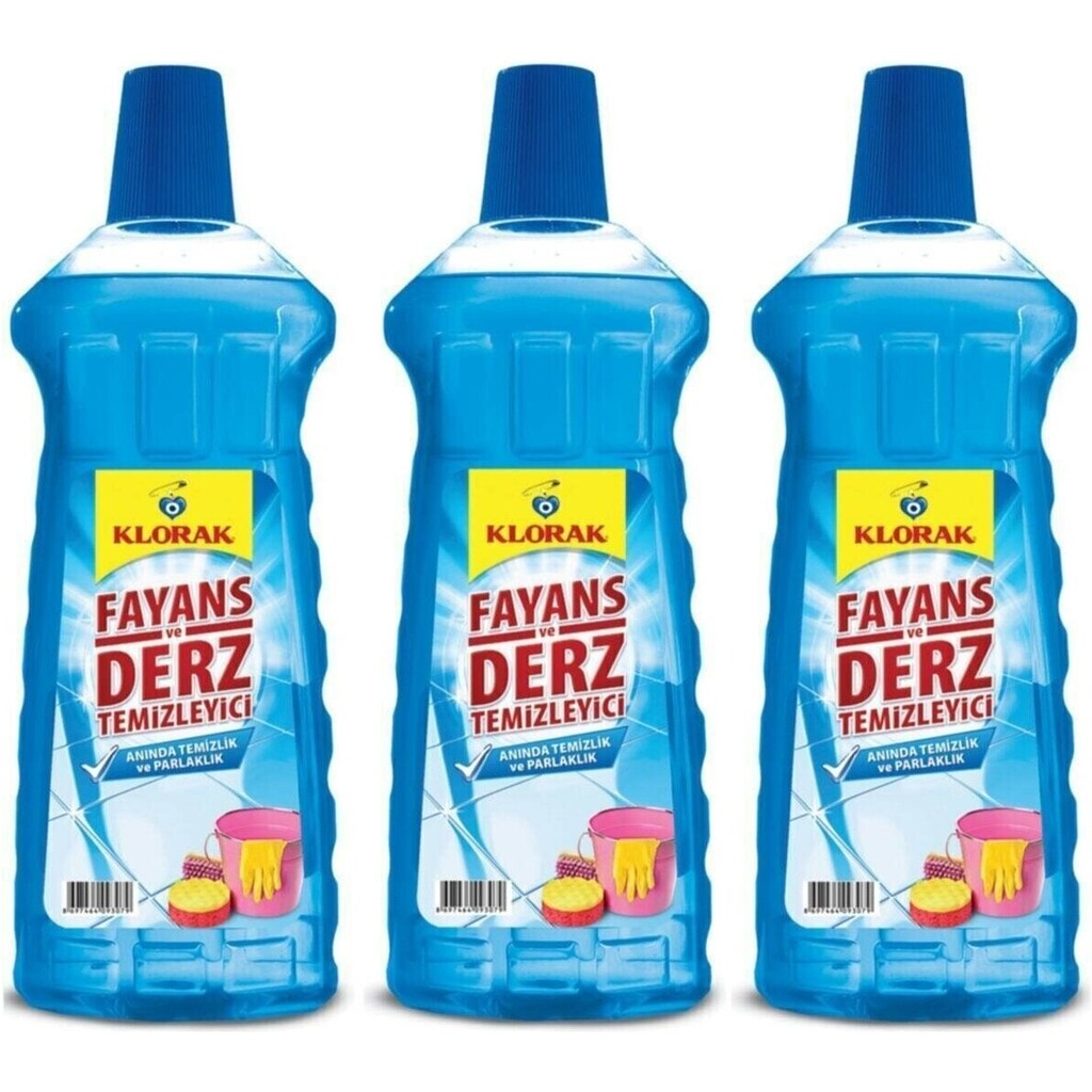 Klorak Fayans ve Derz Temizleyici Mavi Su 3 x 970 ml