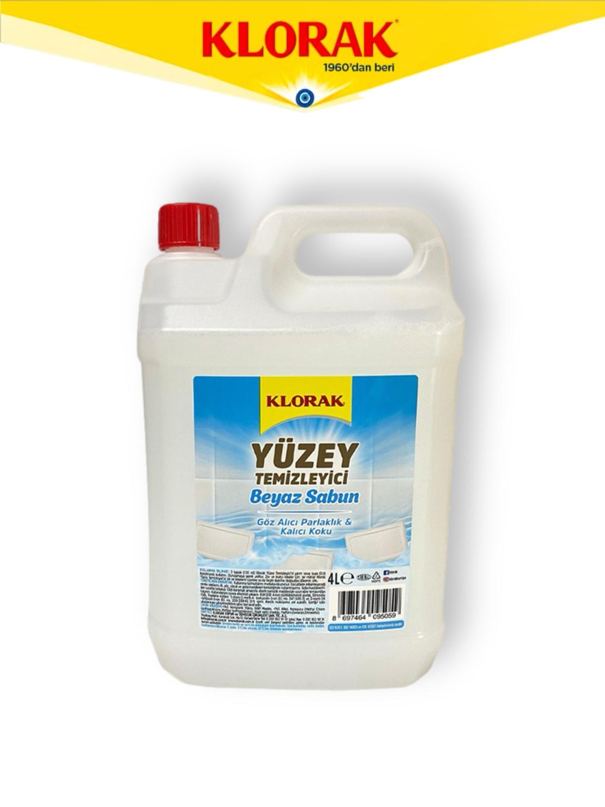 KLORAK YÜZEY TEMİZLEYİCİ 4000 ML (BEYAZ SABUN)*4