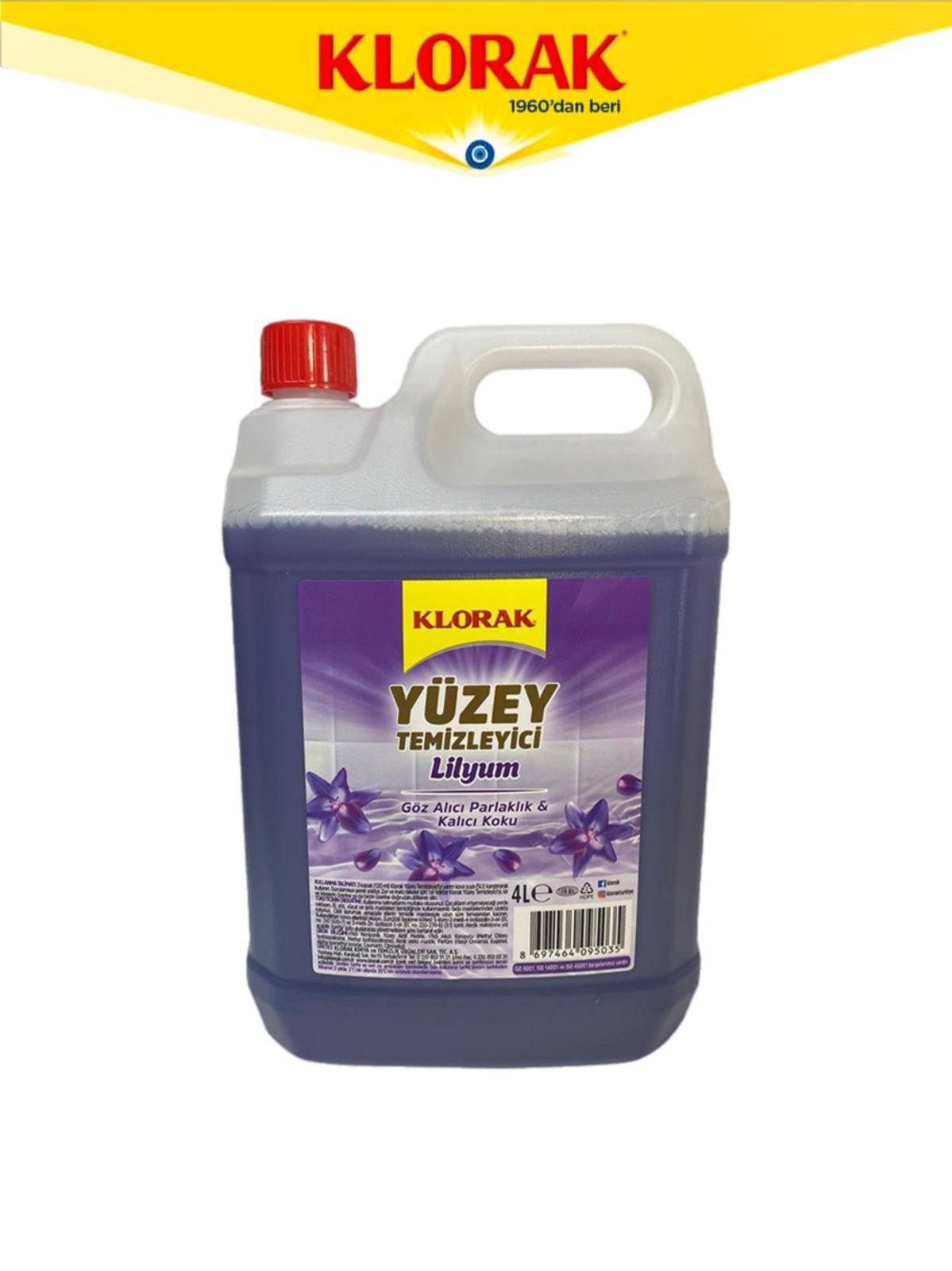 KLORAK YÜZEY TEMİZLEYİCİ 4000 ML (LİLYUM)*4
