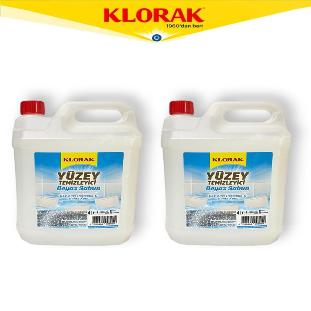 Klorak Yüzey Temizleyici Beyaz Sabun 4000 ml 2 Adet