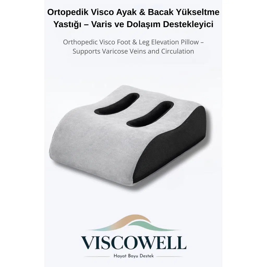 Ortopedik Visco Ayak &amp; Bacak Yükseltme Yastığı ve Dolaşım Destekleyici