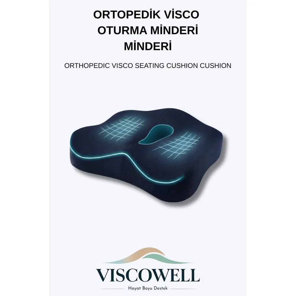 Ortopedik Visco Oturma Minderi Oturma Simidi Minderi Kuyruk Sokumu Koltuk Yastığı