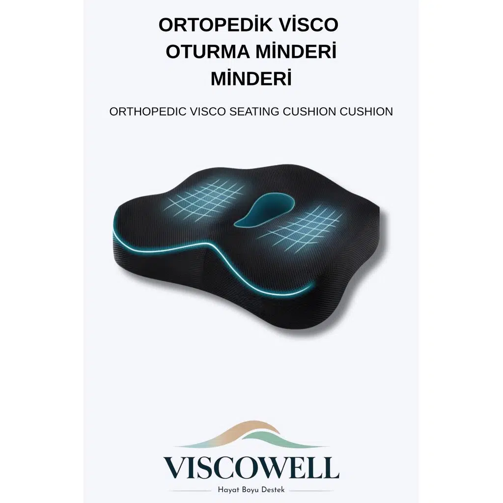 Ortopedik Visco Oturma Minderi Oturma Simidi Minderi Kuyruk Sokumu Koltuk Yastığı