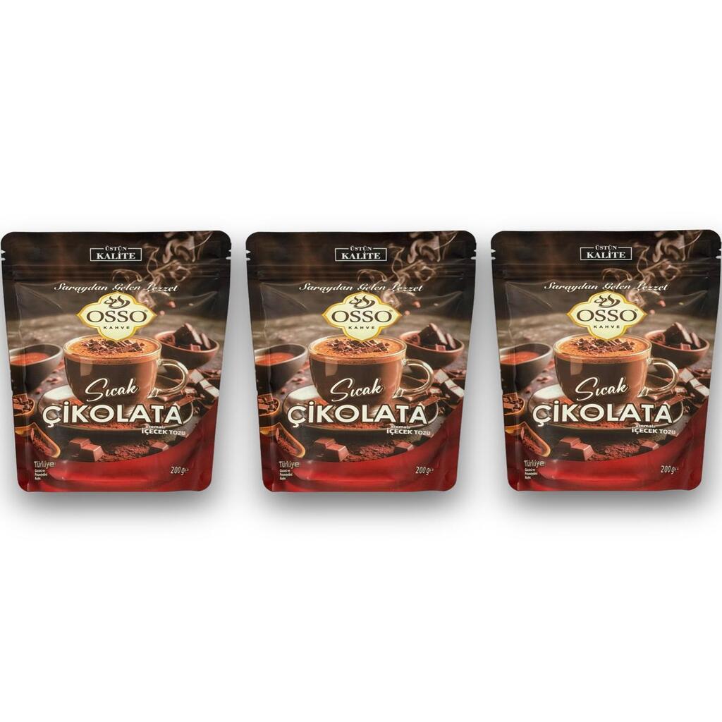 Osso 3’lü Sıcak Çikolata(3X200=600Gr)