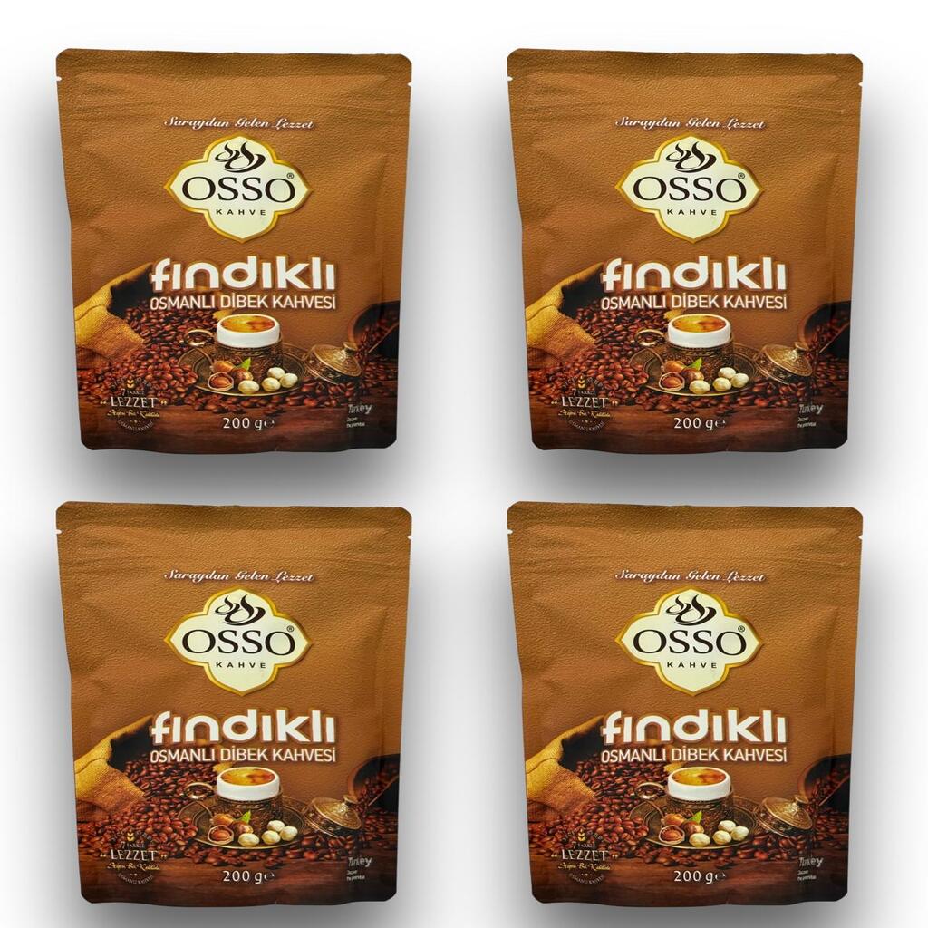 Osso 4'lü Fındıklı Osmanlı Dibek Kahvesi(4X200=800gr)