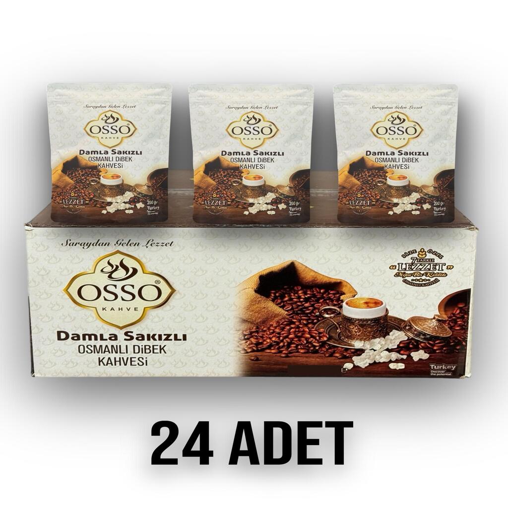 Osso 24'lü Damla Sakızlı Osmanlı Dibek Kahvesi(24X200=4800gr)