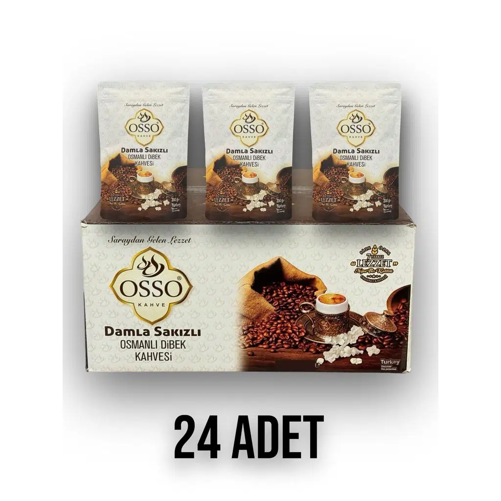 Osso 24'lü Damla Sakızlı Osmanlı Dibek Kahvesi(24X200=4800gr)