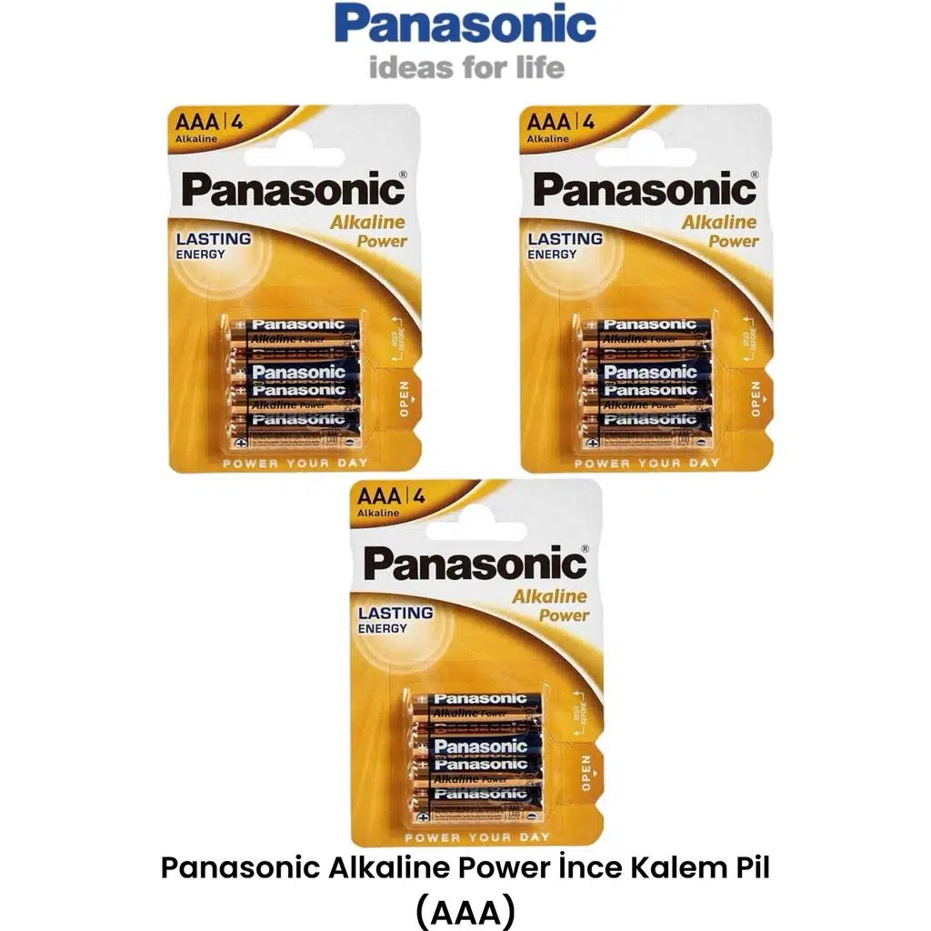 Panasonic Alkaline AAA-LR03 1,5V 12 Adet İnce Kalem Pil (AAA)