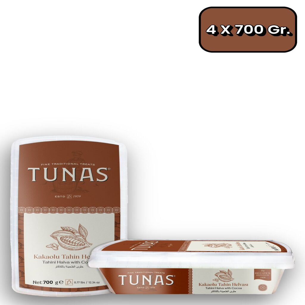 Tunas 4 Adet Kakaolu Tahin Helvası(4X700=2800 gr)