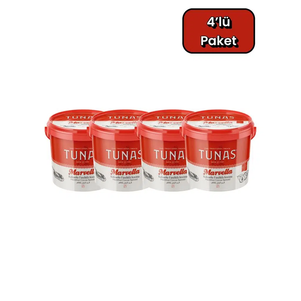 Tunas Marvella 4 Adet Kakaolu Fındık Kreması (4X850=3400 gr)