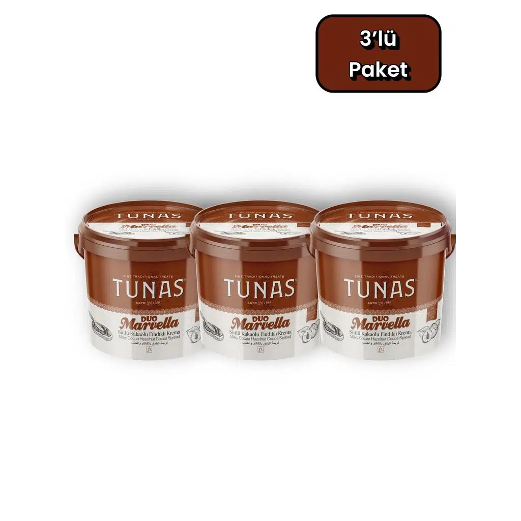 Tunas Marvella Duo 3 Adet Kakaolu Fındık Kreması (3X850=2550 gr)