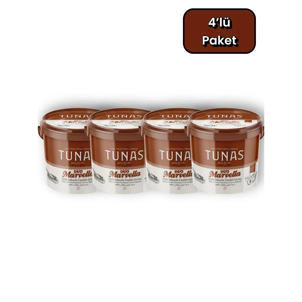 Tunas Marvella Duo 4 Adet Kakaolu Fındık Kreması (4X850=3400 gr)