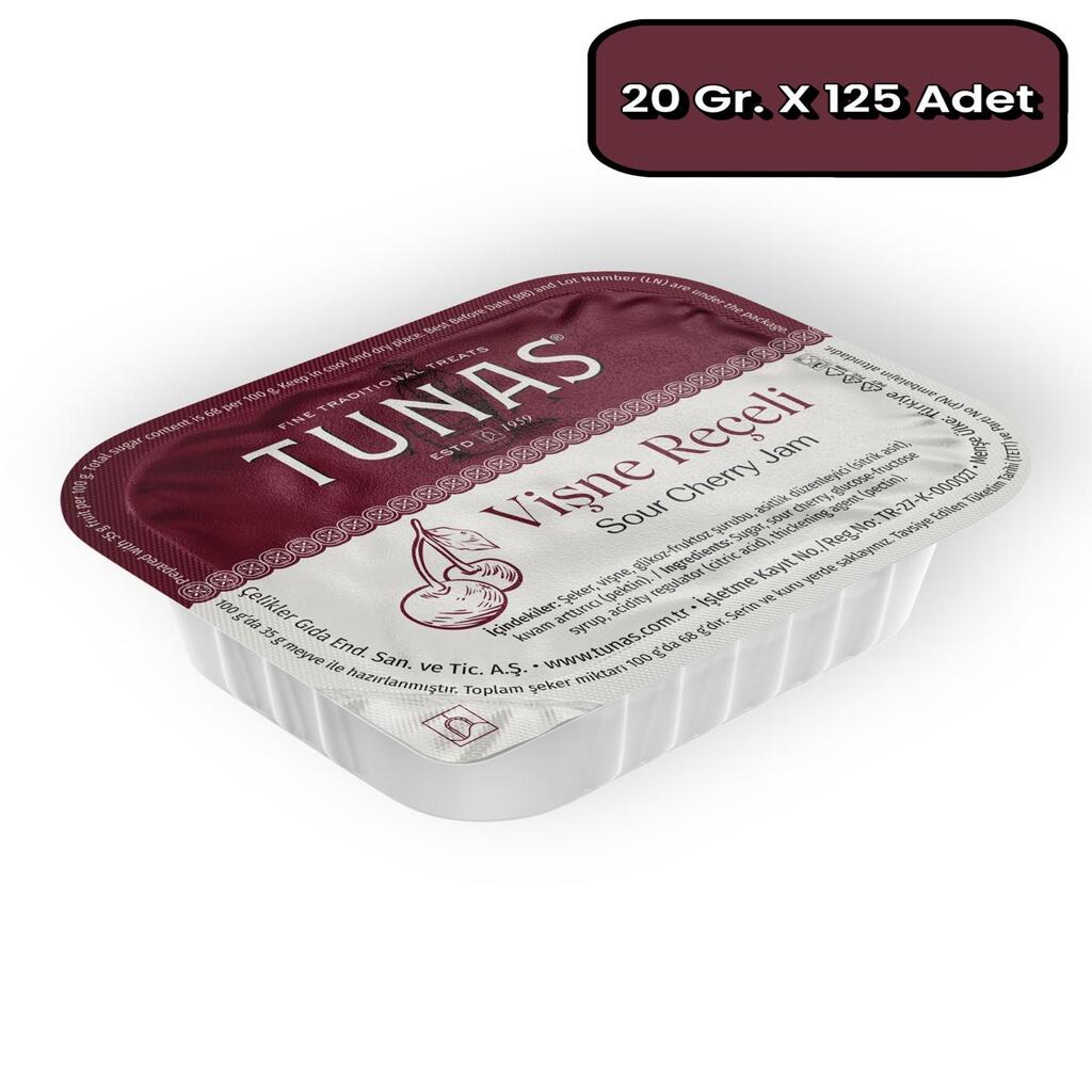 Tunas Piknik 125 Adet Vişne Reçeli 20 gr