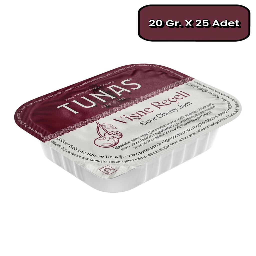 Tunas Piknik 25 Adet Vişne Reçeli 20 gr