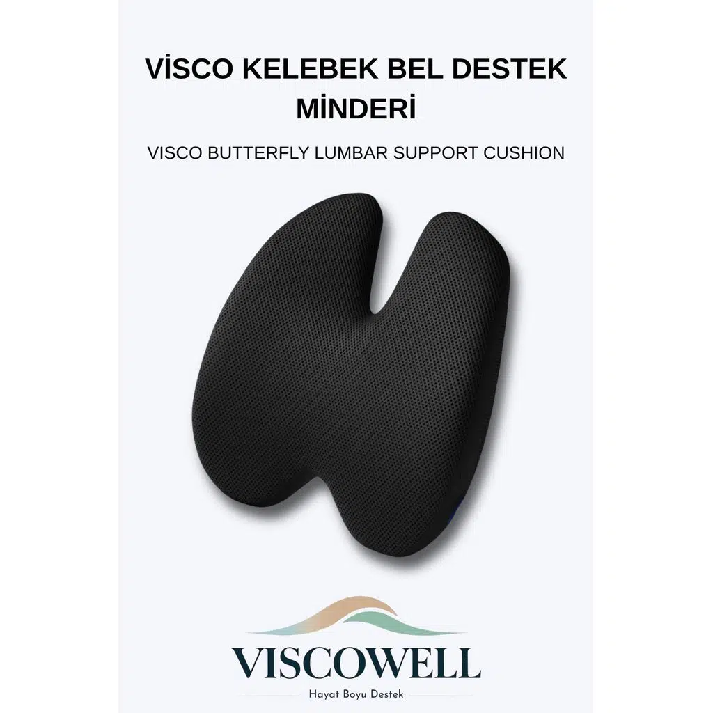Visco Kelebek Bel Destek Minderi Visco Sırt Minderi Ofis, Ev, Araç Bel Destek Minderi