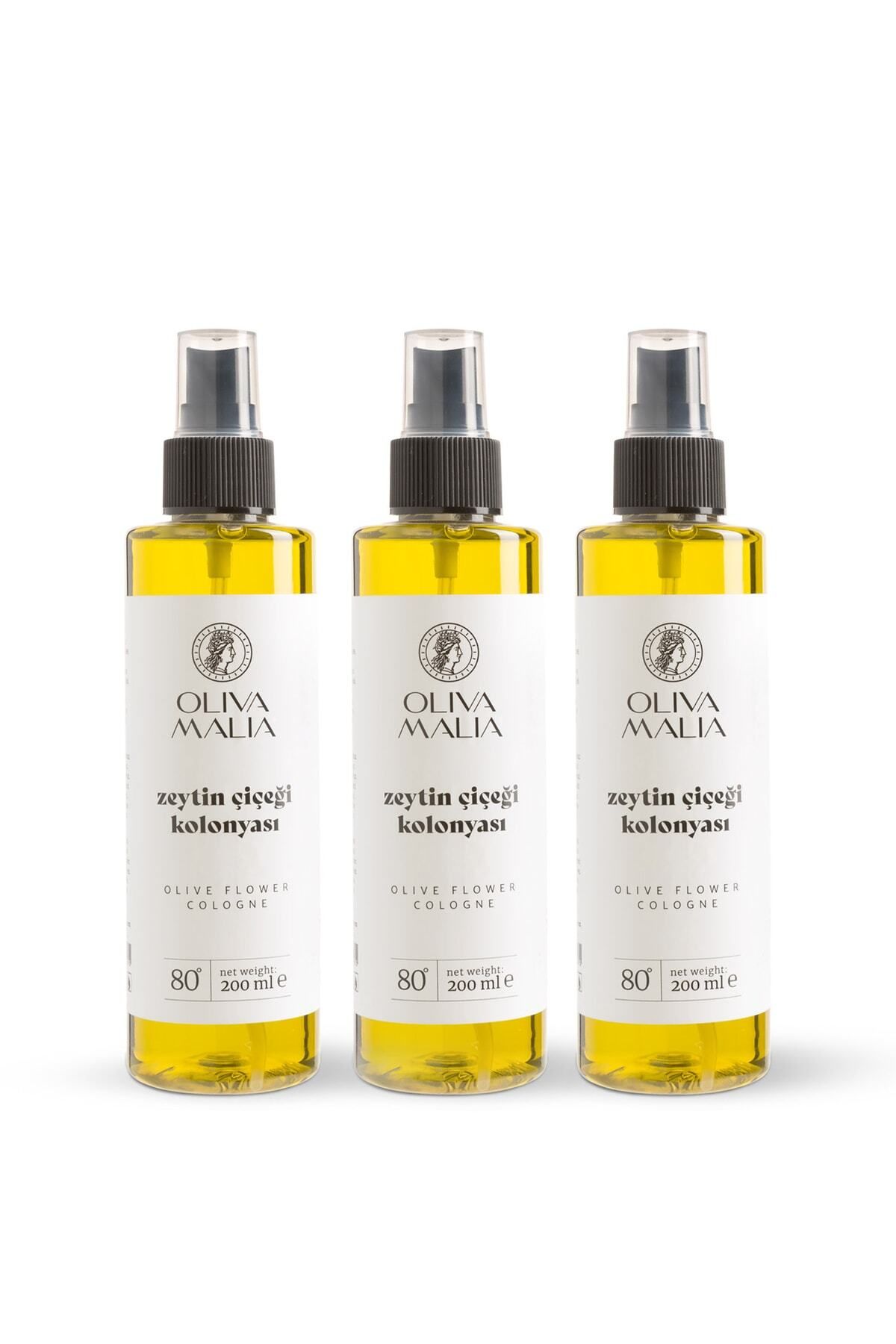 Zeytin Çiçeği Kolonyası 3 Adet 200 ml Sprey Kapaklı Şişe